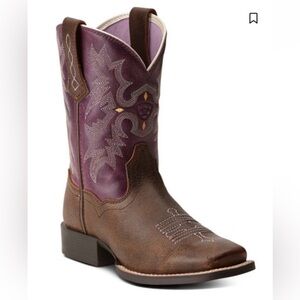 Ariat Kids Boots - Brown and Purple Size 4